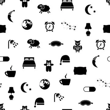 Sleep seamless pattern Stock Illustration