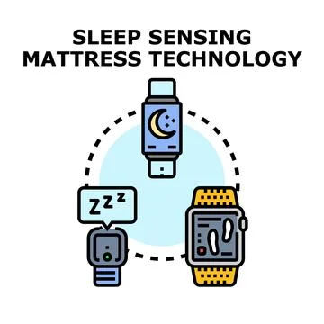 Sleep sensing technology tracking healthy rest data Stock Illustration