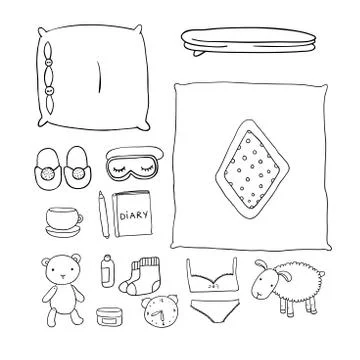 Sleep Set on a white background Stock Illustration