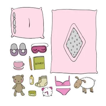 Sleep Set on a white background Stock Illustration