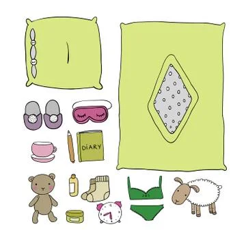 Sleep Set on a white background Stock Illustration