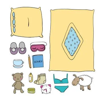 Sleep Set on a white background Stock Illustration