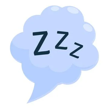Sleep speech bubble showing zzz sounds for sleeping 스톡 일러스트