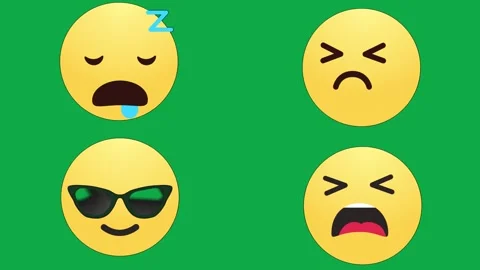 Sleep Squint Sunglass Tired animation on green screen 3d clay model perfect Stock Footage 334703781
