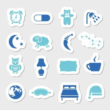 Sleep stickers Stock Illustration
