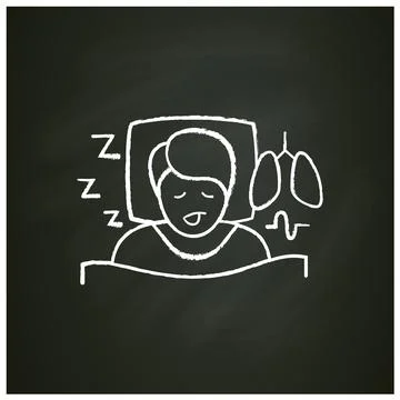 Sleep study chalk icon Illustrazione stock