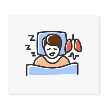 Sleep study color icon Illustrazione stock