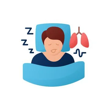 Sleep study flat icon Illustrazione stock