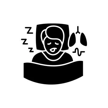 Sleep study glyph icon Illustrazione stock