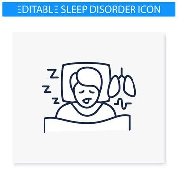 Sleep study line icon Illustrazione stock