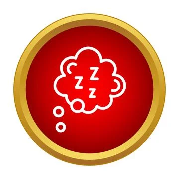 Sleep thought bubble icon with zzz symbol Stock Illustration