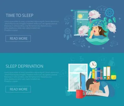 Sleep Time Banner Stock Illustration