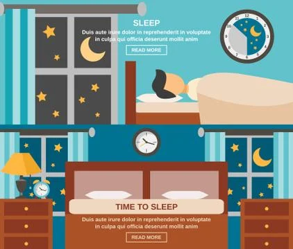 Sleep Time Banner Illustration