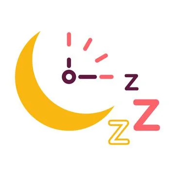 Sleep time clock multicolor icon. Stock Illustration