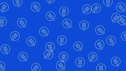 Sleep Time Concept Pattern with Moon and Clock Line Art Icons on Blue Background Stock Footage 345539078
