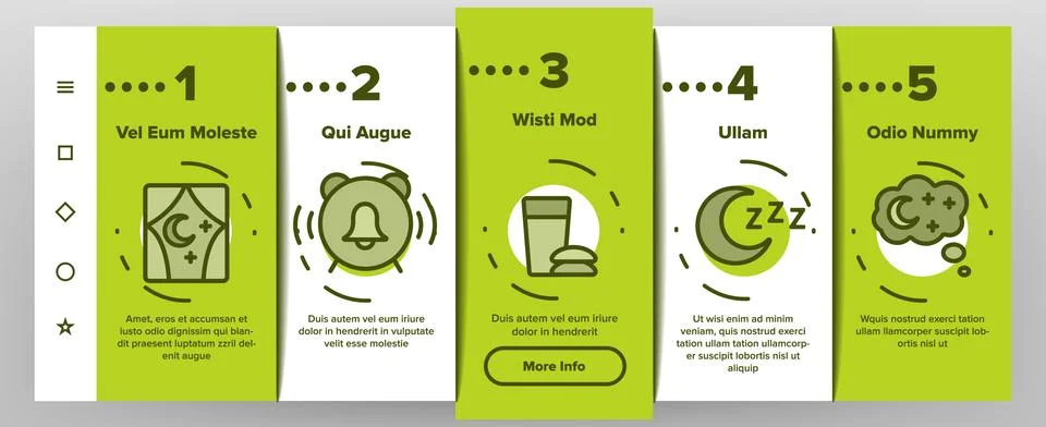 Sleep Time Elements Vector Onboarding Stock Illustration