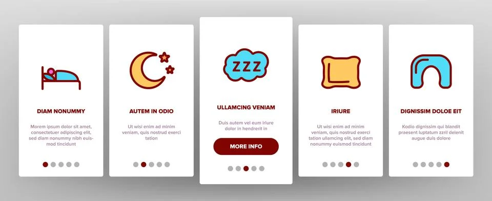 Sleep Time Elements Vector Onboarding Stock Illustration