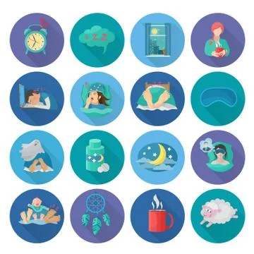 Sleep Time Icons Stock Illustration