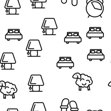 Sleep Time Seamless Pattern Vector Stockillustratie