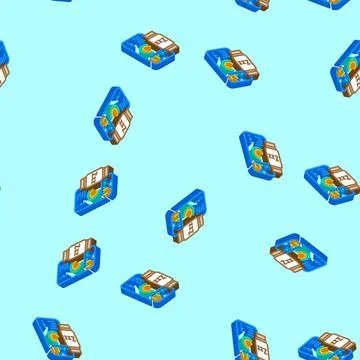 Sleep tracker smart home isometric icon seamless pattern Stock Illustration