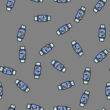 Sleep tracker smart home vector seamless pattern Stock Illustration