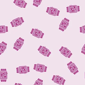 Sleep tracker wearable glyph seamless pattern Stock Illustration