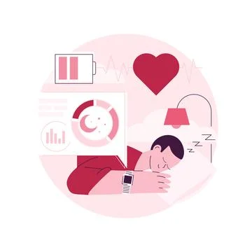 Sleep tracking abstract concept vector illustration. Stock Illustration