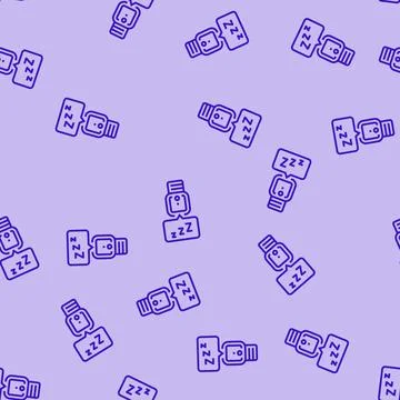 Sleep tracking device line seamless pattern Illustrazione stock