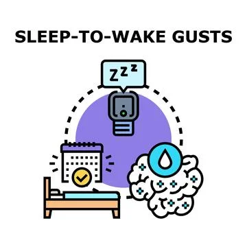 Sleep tracking with smart device and planned routine Stock Illustration