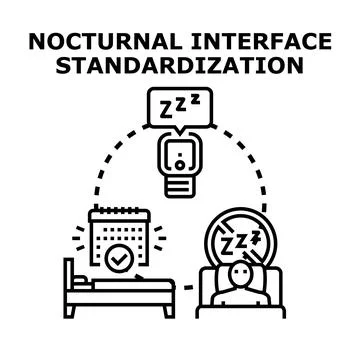 Sleep tracking technology standardizing nocturnal routines Stock Illustration