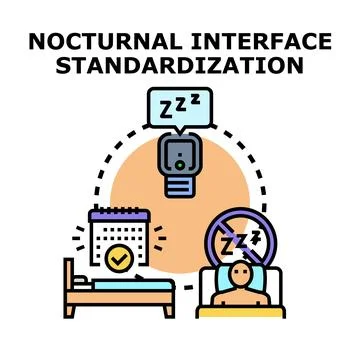 Sleep tracking technology standardizing nocturnal routines Stock Illustration
