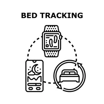 Sleep tracking using mobile application and smart device Stock Illustration