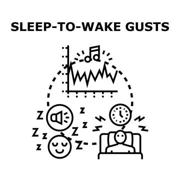 Sleep to wake cycle transitioning concept Stock-Illustration