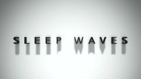 Sleep waves intro title matte black writing upon a white background Stock Footage 301837175