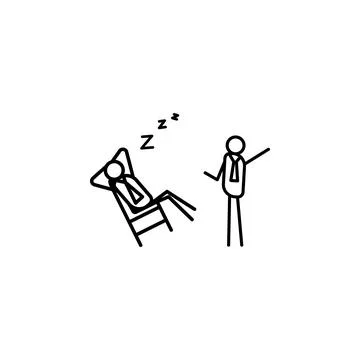 Sleep at work outline icon. Element of lazy person icon for mobile concept and Stock Illustration