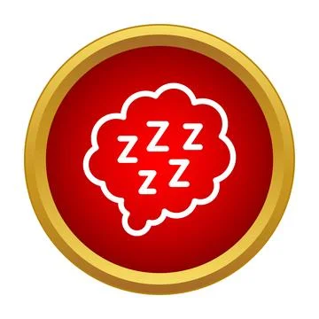 Sleep zzz dream bubble icon in red circle Stock Illustration