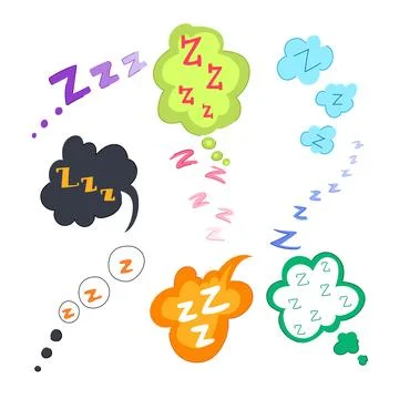 Sleep zzz set cartoon vector illustration Stock Illustration