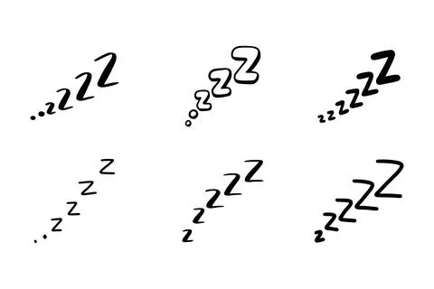 Sleep zzzz doodle symbol set. Stock Illustration