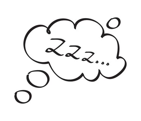 Sleep zzzz vector set in hand drawn doodle set. Insomnia icon in sketch style Stock Illustration