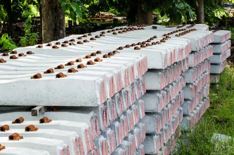 Sleeper made of cement. Stock Photos