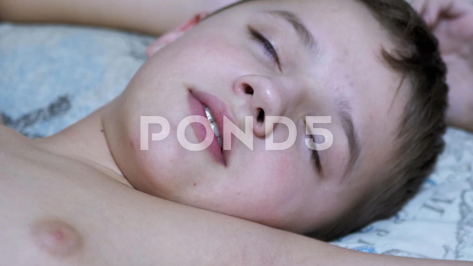 Sleeping, 12 Year Old Teenager Boy, in B... | Stock Video | Pond5