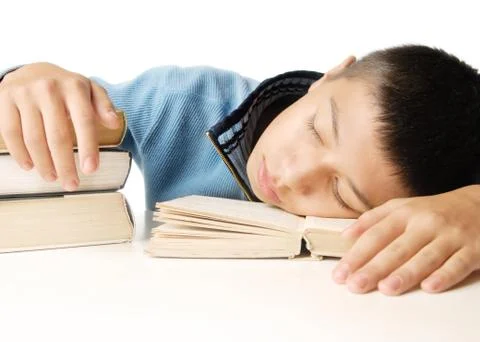 Sleeping after reading Stock Photos