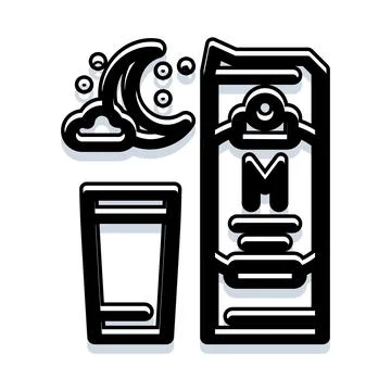 Sleeping aid with night drink for bedtime Ilustração Stock