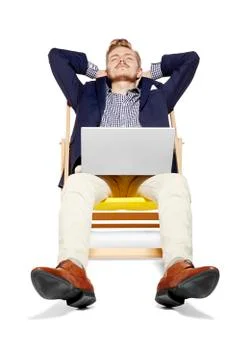 Sleeping And Working Stock Photos