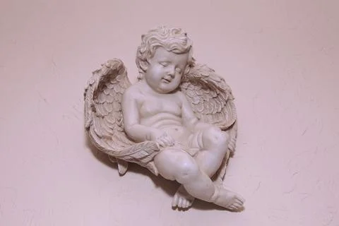 Sleeping angel with wings Stock Photos