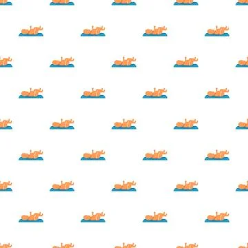 Sleeping baby on back flat cartoon pattern Illustrazione stock