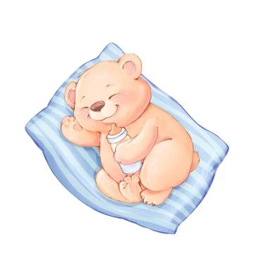 Sleeping Baby Bear Illustrazione stock
