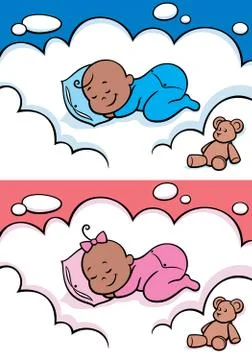 Sleeping Baby Black イラスト素材