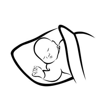 Sleeping baby Stock Illustration