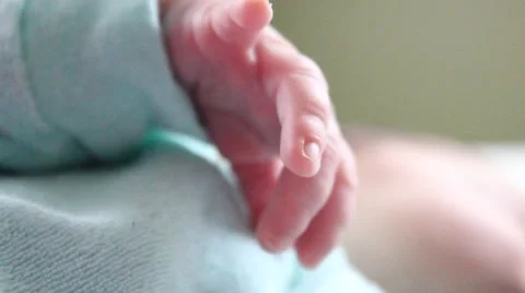 Sleeping Baby's Fingers Stock Footage 54397005